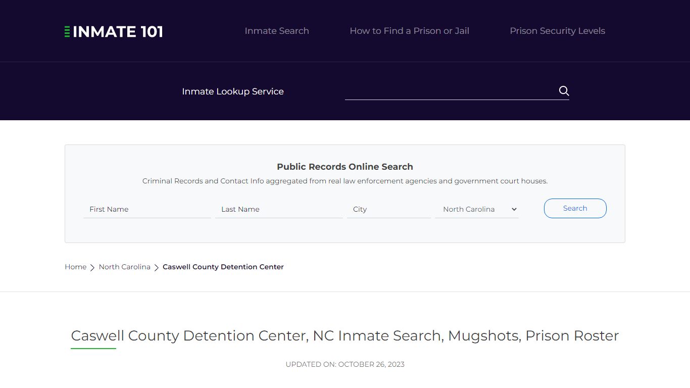 Caswell County Detention Center, NC Inmate Search, Mugshots, Prison ...